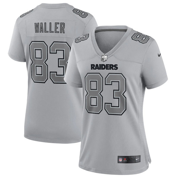 Women's Las Vegas Raiders #83 Darren Waller Gray Atmosphere Fashion Stitched Game Jersey(Run Small)
